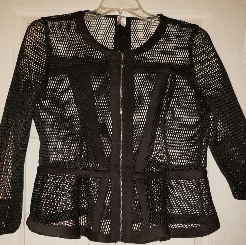 Netted peplum jacket